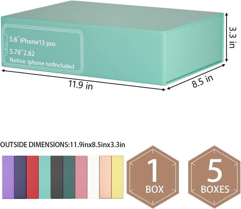 ROSTELACK Gift Boxes 11.9" x 8.5" x 3.3" with Magnetic Closure Lid Boex for Presents,Bridesmaid Gifts Box,Cute Box,Birthday Boxs,Luxury for Gift Packaging, Magnetic Gifts Boxe for Wrapping - Image 2